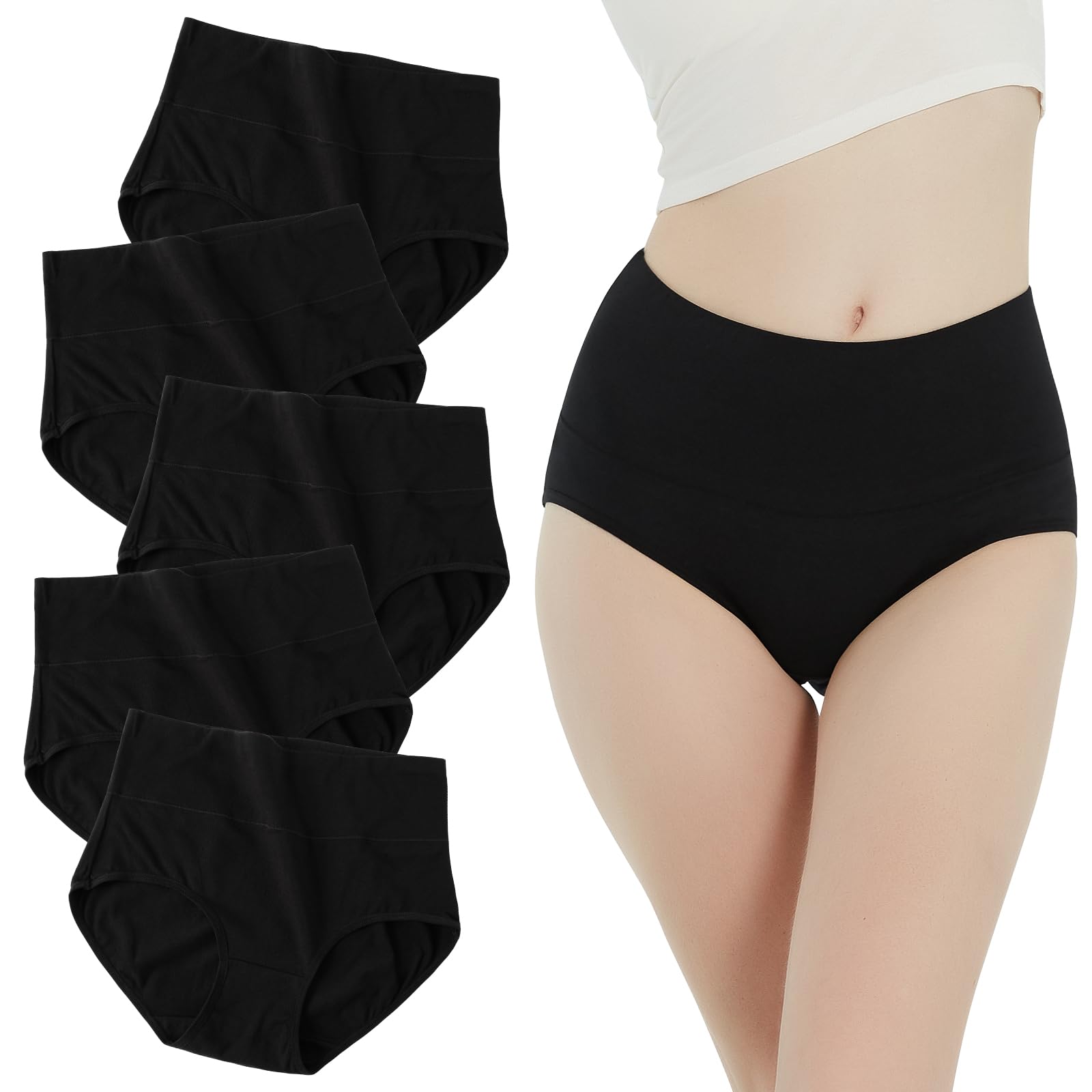 

Шорты для Высоких Красивых Глубоких Больших [INNERSY] Innice Женские, Хлопок, Талия, Нижнее белье, Брюки, Комплект, Форма, Леггинсы, Размеры, M-3XL (Черный, Л) чёрный