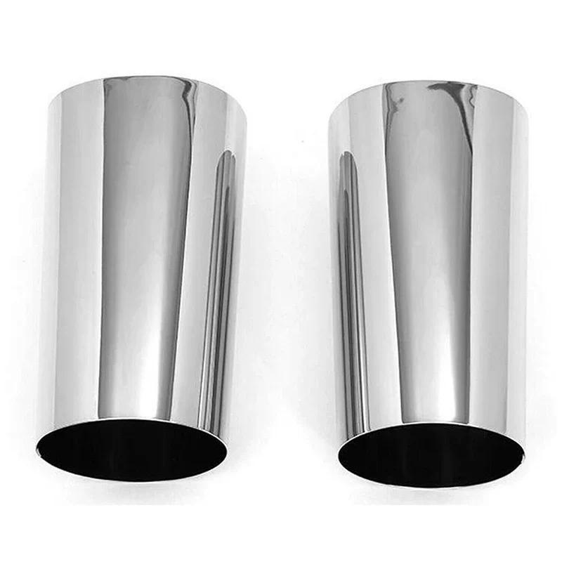 2Pcs Motorcycle Fork Slider Cover Trim For Harley Davidson FLHRS Road King Custom 2004-2007 Motorbike Chrome Parts