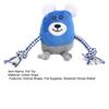 Yousheng Plush Animal Dog Chew Toy with Cotton Rope Bite Resistant Stuffed Pig Duck Bear Puppy Boredom Toy Squeaky Dog Teething Interactive
