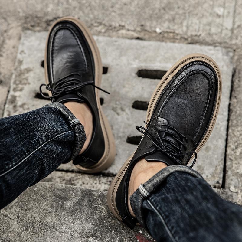 38-45 Scarpe in pelle casual alla moda in pelle antiscivolo resistenti all'usura di alta qualità Scarpe basse in pelle da uomo