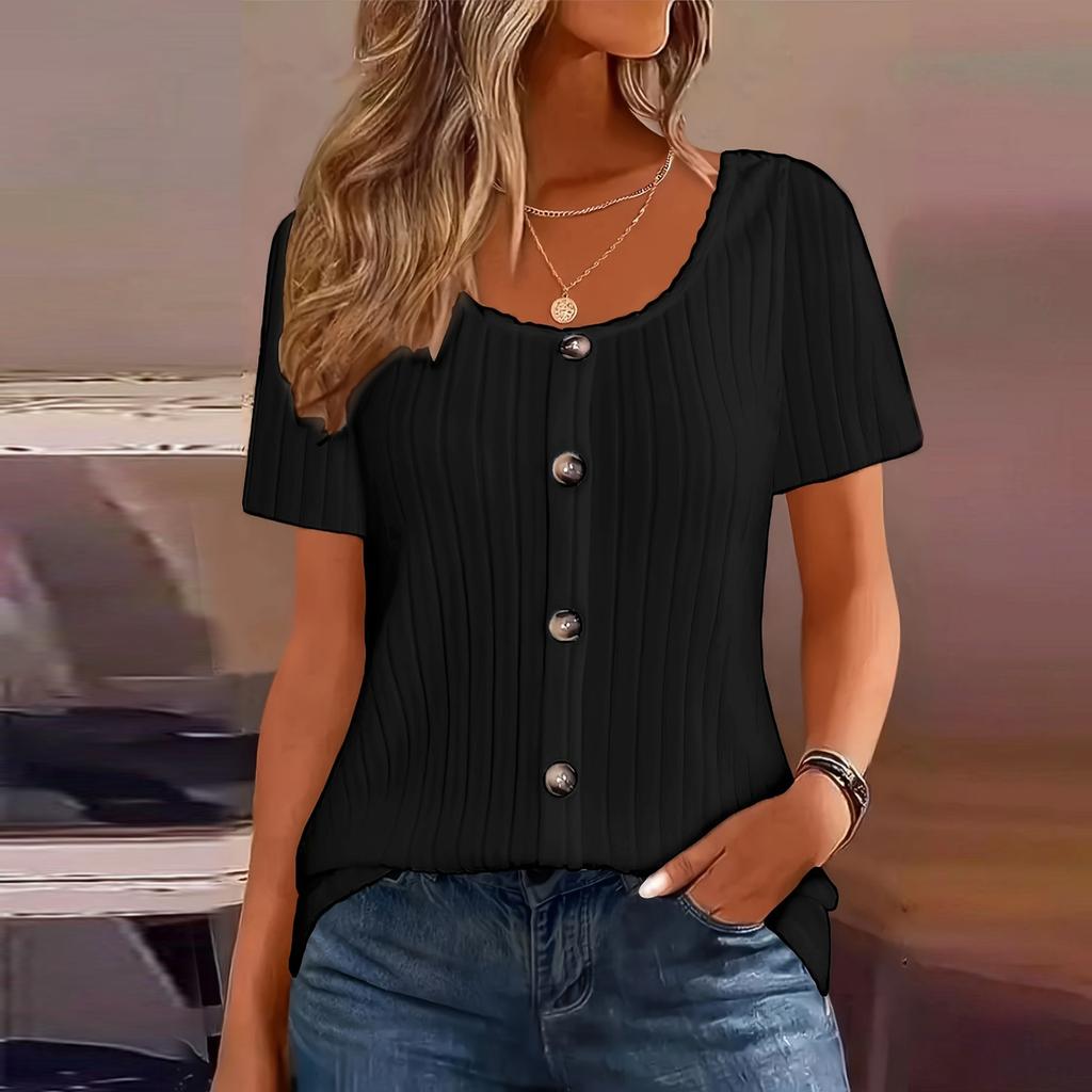 Damen Oberteile Kurzarmhemden Sommeroutfits Frühlingskleidung Lässig