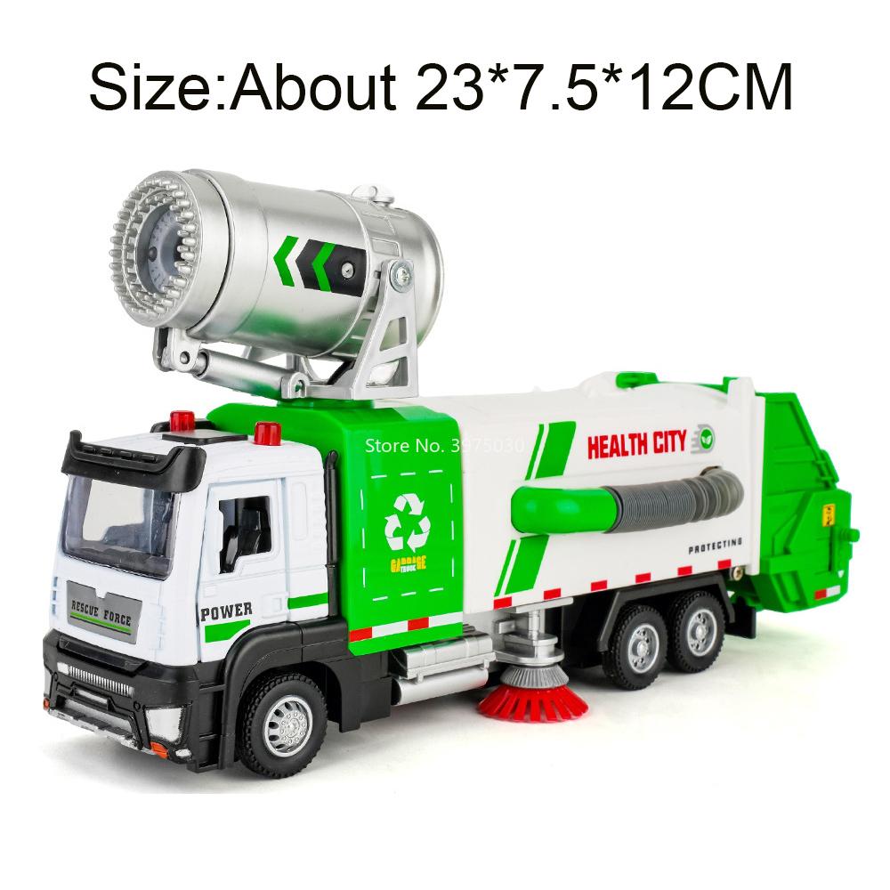 1:32 Vakuum-Sprühwagen Legierung Auto Druckgussmodell Miniaturspielzeug Ton Licht Rückzieher Türen Geöffnet Modelle Weihnachtsgeschenke Für Kind