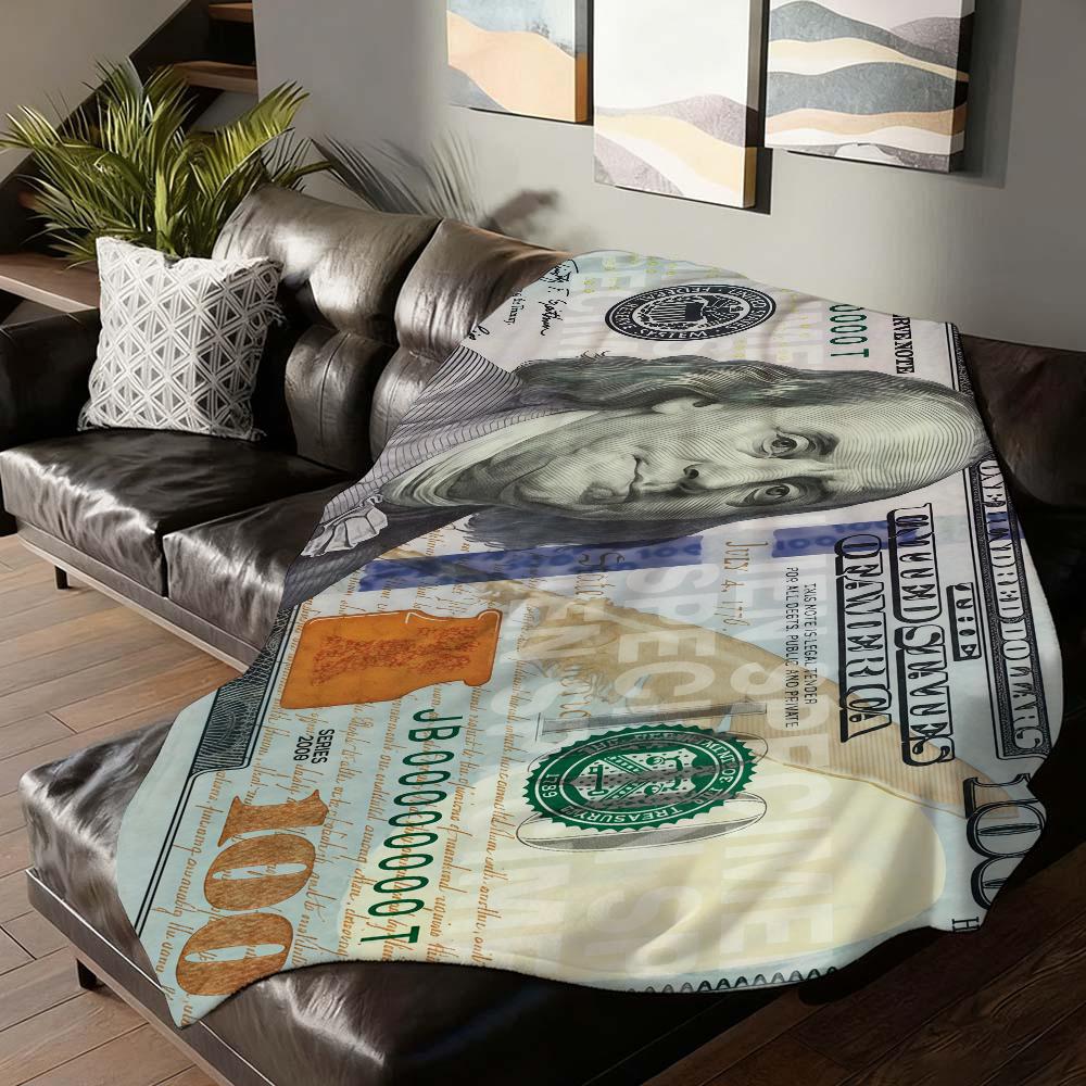 Fashion print Dolar Dolar Blanket For Sofa Office Bed Plane Travel Sleep Read Relax Camping Soft And Warm