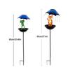 Solar-Vogelfutterspender-Pfahl Außenbereich Garten Terrasse Hof Halter Schirm Frosch Fuchs Schneemann Schildkröte Vogelbad Bewässerungsstation Fütterung De