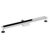 Shower Drain with Glass Cover Black 90 cm Stainless Steel 304