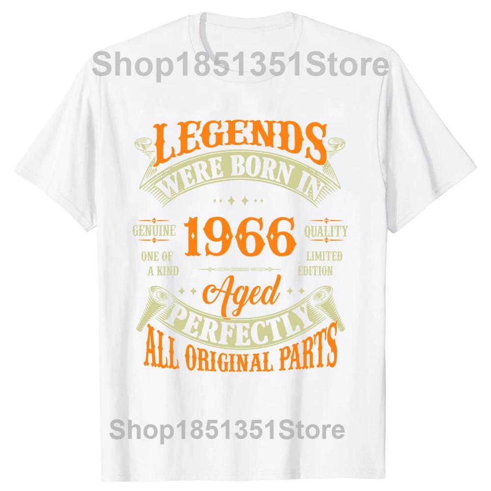 Cotton Tshirt Men Crew Neck Tops Legend Since 1966 Mens TShirt 58th Birthday PresentGift New T Shirts Black Tshirt S