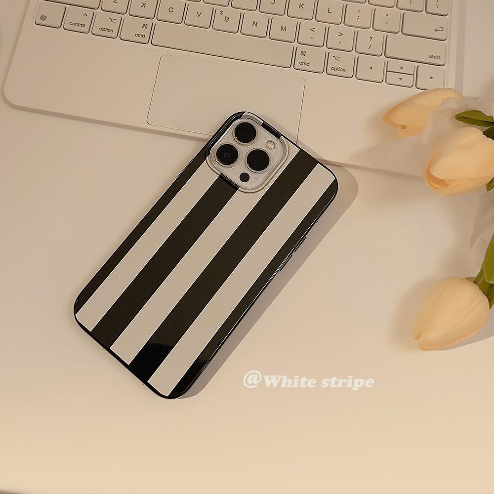 Simple Stripes 15pro Max Apple 16 Mobile Phone Case 13 Suitable for IPhone 14 Niche 11 Silicone 12 Personality X
