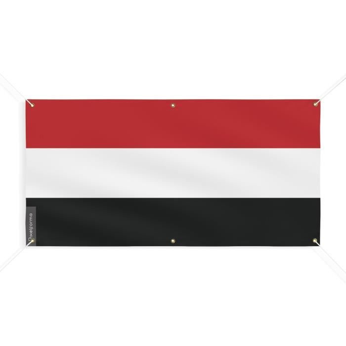 Bannière Drapeau du Yémen 6 Oeillets 200x400cm en polyester