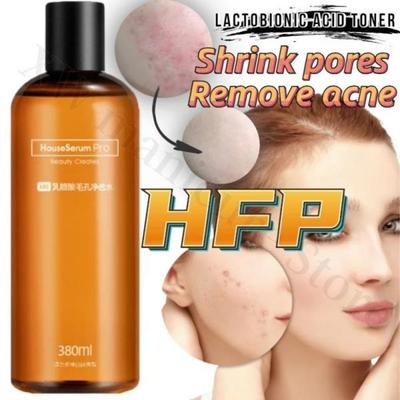 HFP tonico acido al lattosio idratante e astringente per i pori cura della pelle essenza di frutta unisex trucco 380 ml, 1 pezzo