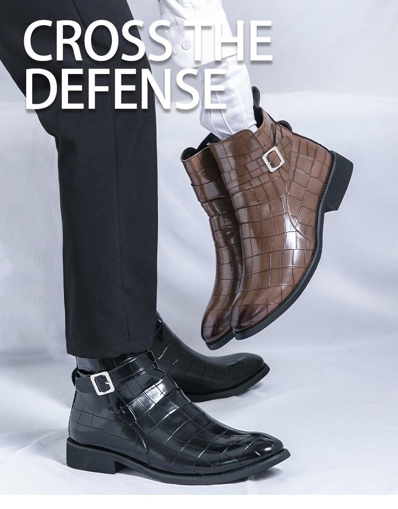 Herren Leder Chelsea Boots im Britischen Stil: Große Größe, Herbst/Winter Mode