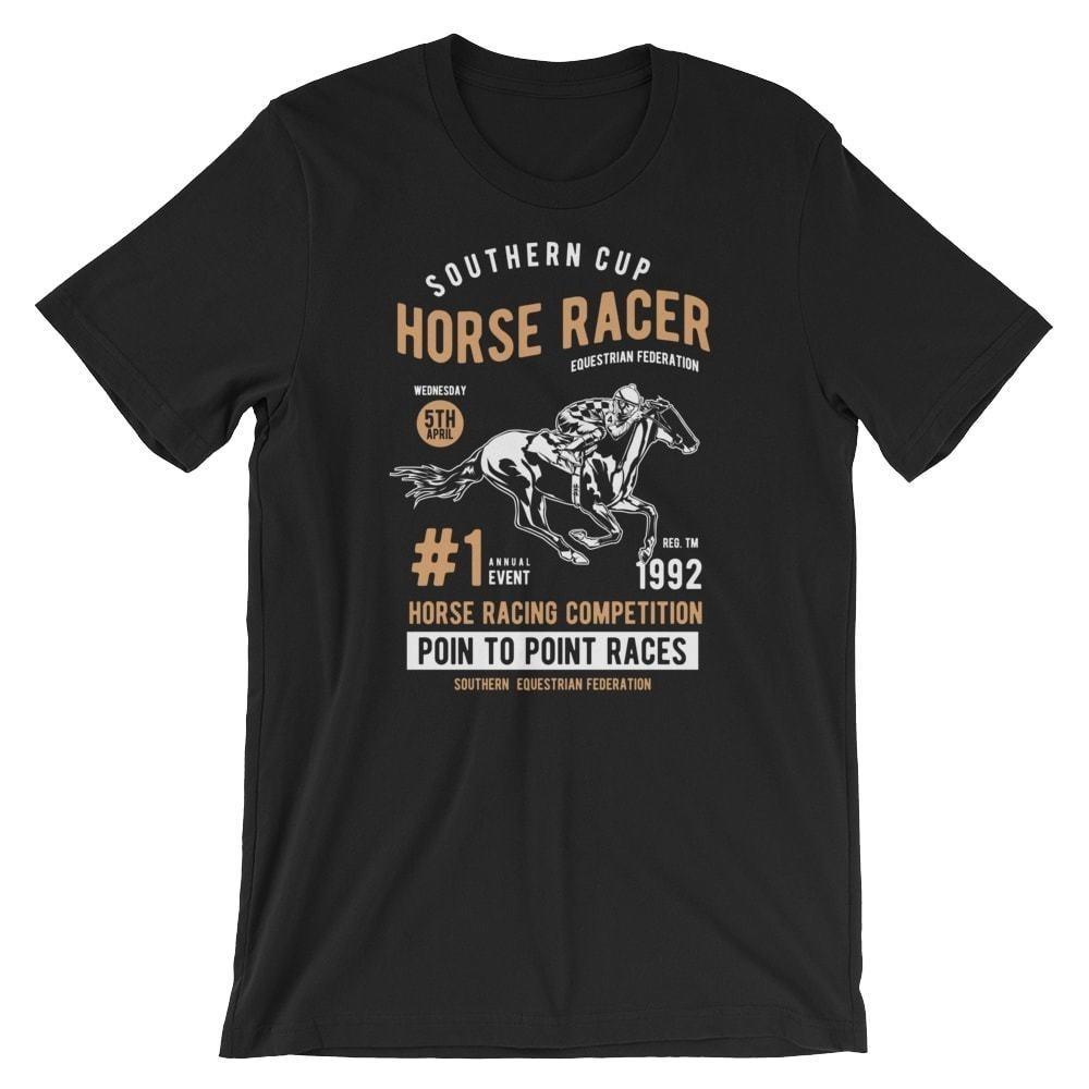 

Horse Racer T-Shirt. Equine Equestrian Jockey 100% Cotton Premium Tee NEW 2XL