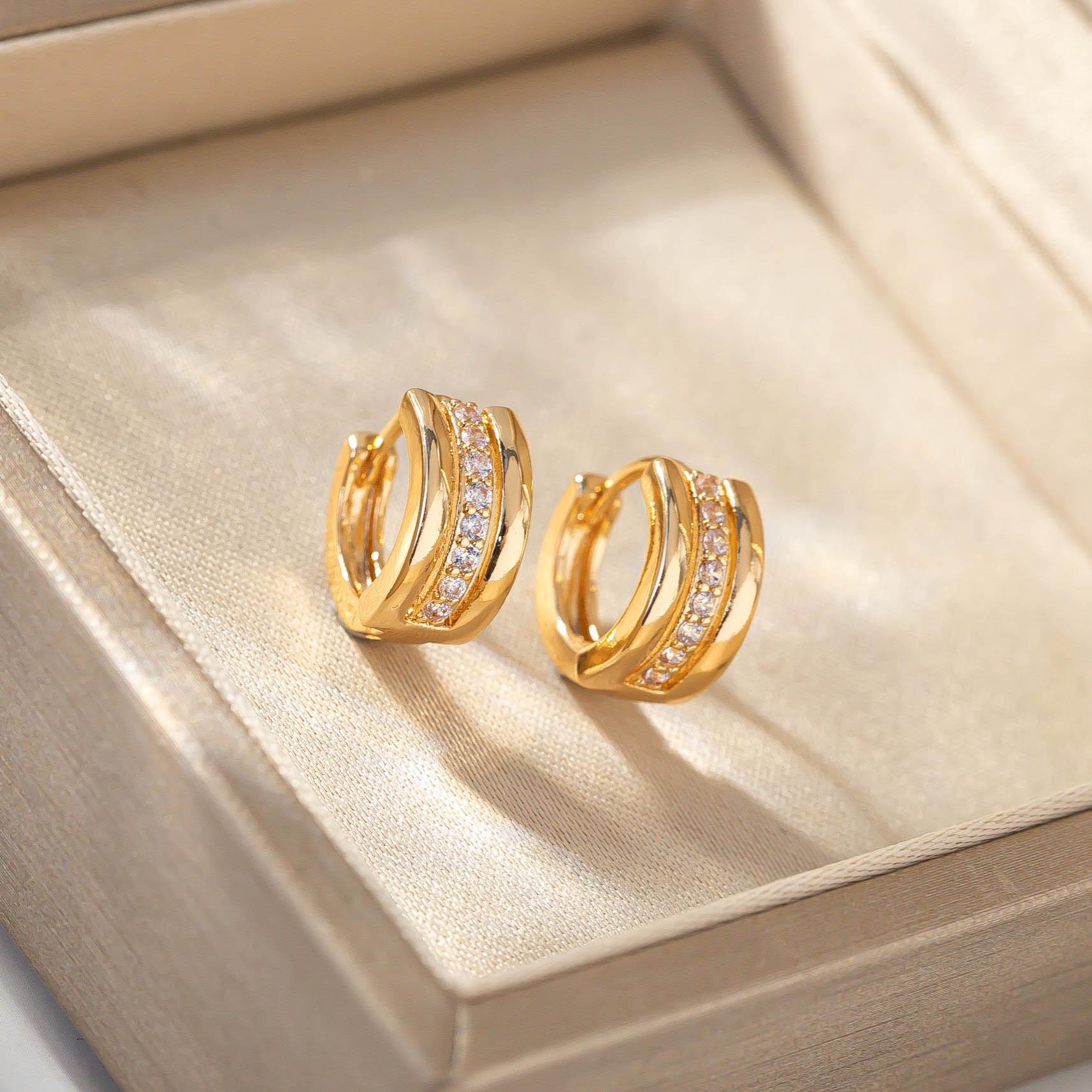 2024 Trendy Small Zirconia Earrings: Summer Light Luxury High-End Earrings for Women