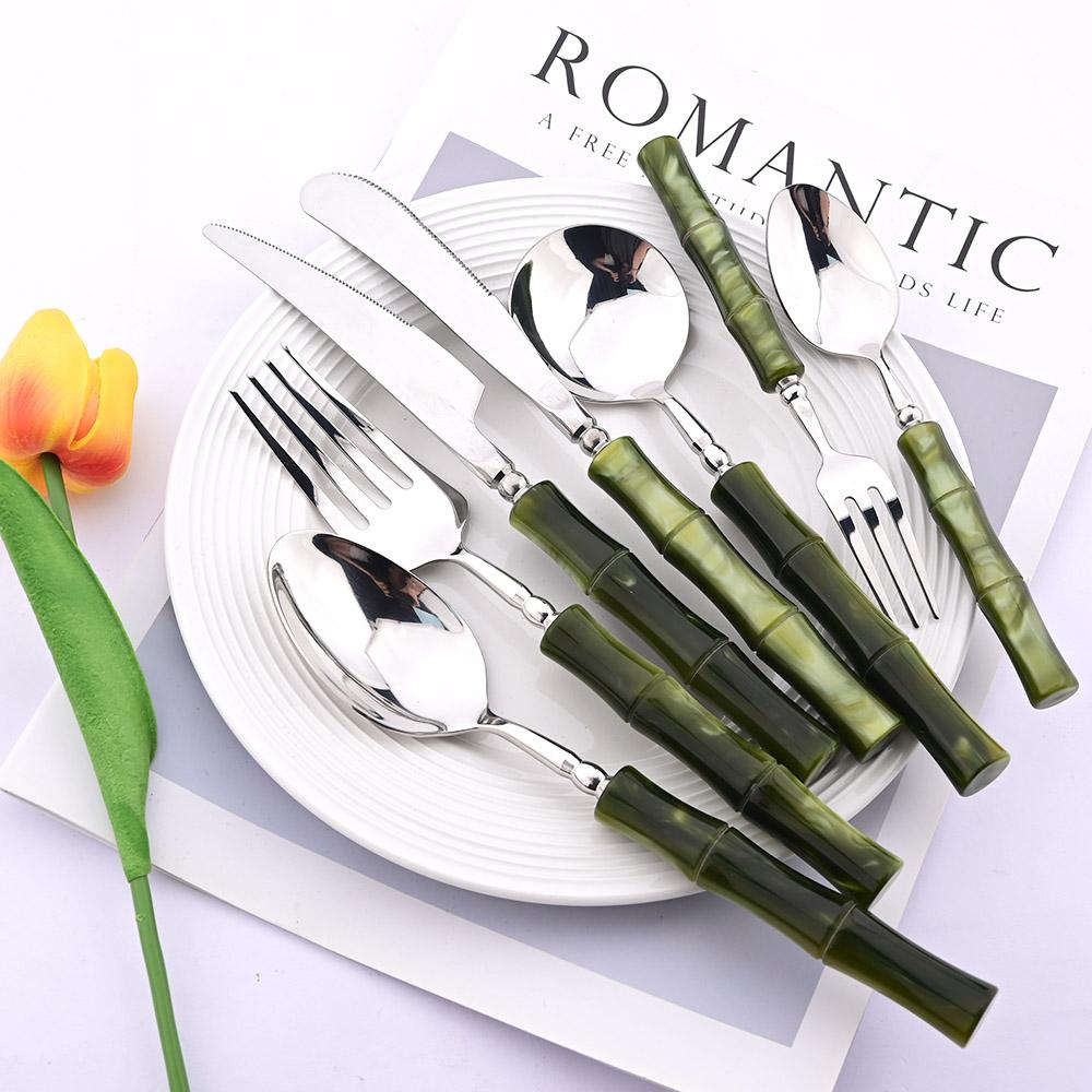 1pc Mirror Stainless Steel Dinnerware Plastic Handle Western Cutlery Butter Knife Fork Spoon Kitchen Party Tableware