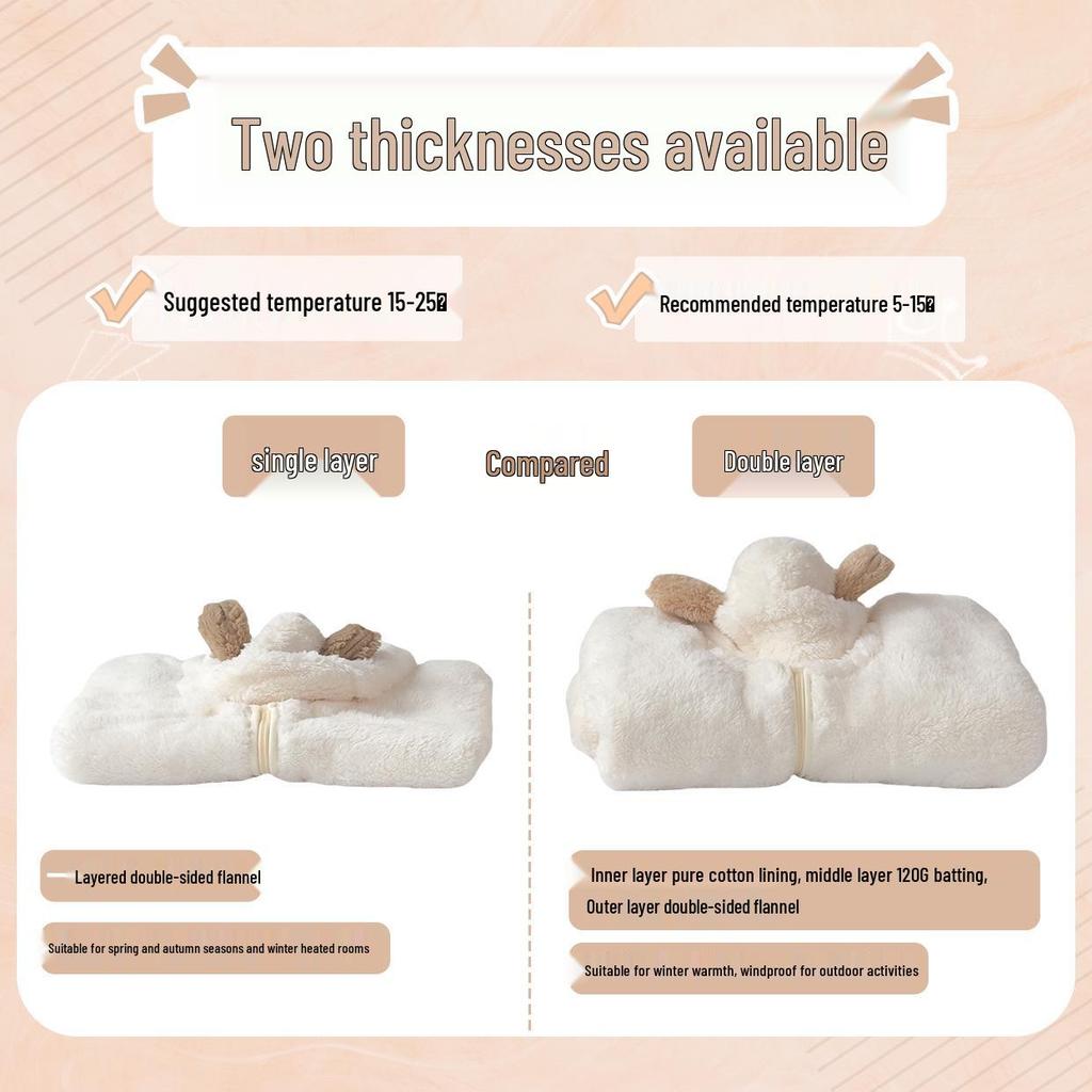 Baby Fleece Onesie: Autumn/Winter Double-Sided Flannel Romper