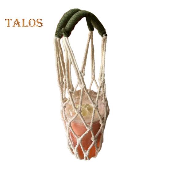 Bolsa bandolera tejida a mano para tazas, portavasos reutilizable tejido a mano, portavasos de té y café frío, fundas decorativas para vasos de agua