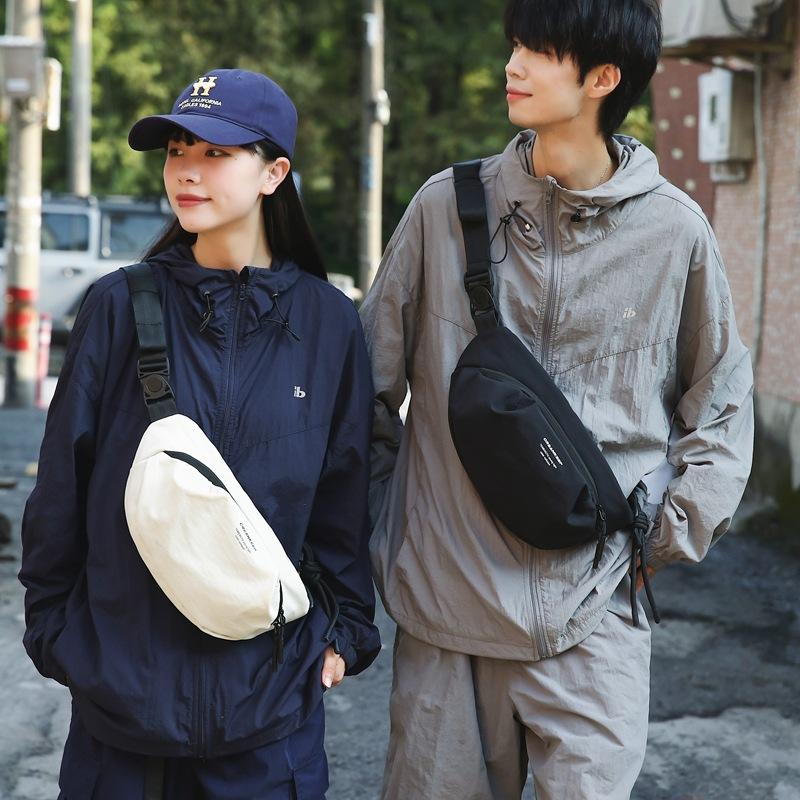 Trendy Casual Couples' Chest Bags, Large Capacity, Simple and Lightweight, Fashionable One-shoulder Crossbody Bag, Nylon Versatile Sports Waist Bag