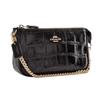 Coach Pochette 19 Pelle Coccodrillo Stampata Borsa a Mano Donna Clutch Nera 87857-IMBLK