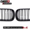 Doppelstreifen-Kühlergrill in Mattschwarz für BMW E46 3er (2002–2004, 4-türig)
