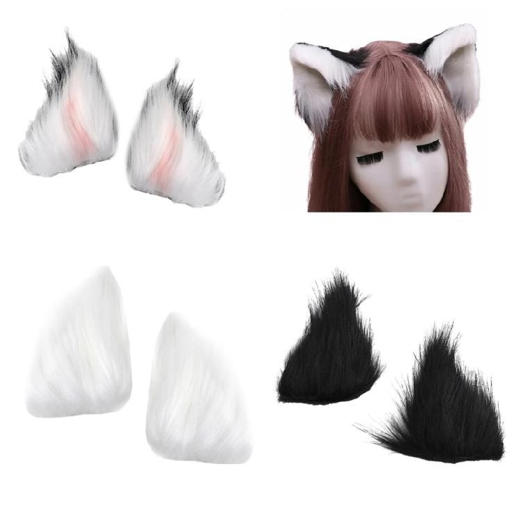 Plush Cat Ear Hair Clip Halloween Costume Cosplay Hairpin Theme Party Headdress