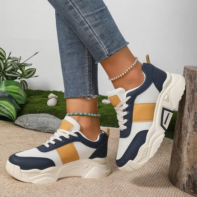 

Foreign trade large size dad shoes mesh shoes women s European and American fashion outer wear thick sole heightening casual shoes mesh breathable spo 41 синий