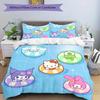 3pcs Hello Kitty, Pool Party Breathable Polyester Bedding Set Soft Duvet Cover and 2 Pillowcases,Suitable for All Seasons, 082625b