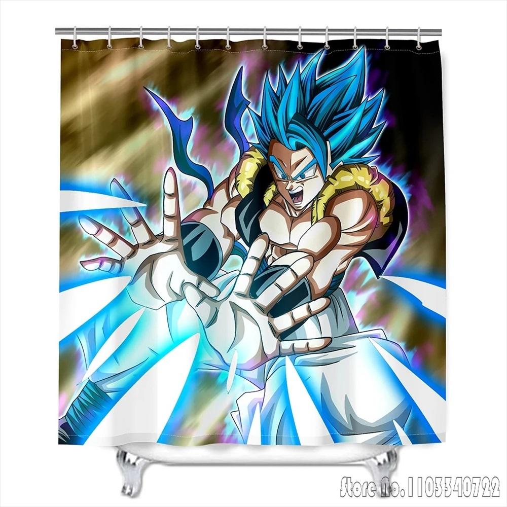 Anime Dragon Ball Z Son Goku Burdock Broli Bath Shower Curtain Waterproof 3D Cute With Hooks For Kids Bathroom Decoration