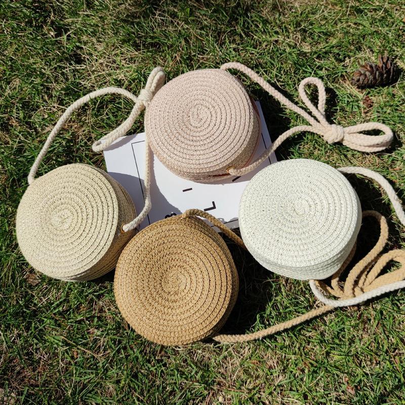 Handwoven Straw Bag Naked Bag Children's Flower Child Straw Bag Messenger Bag Cloud Bag Fashionable and Versatile