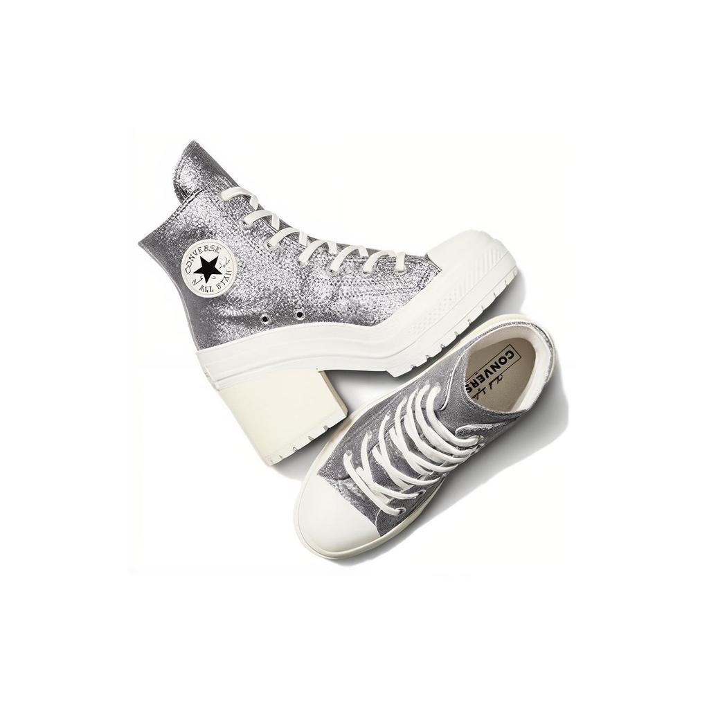 Converse Chuck 70 De Luxe Sequined High-Top Canvas Sneakers Women sneakers Gray A08177C