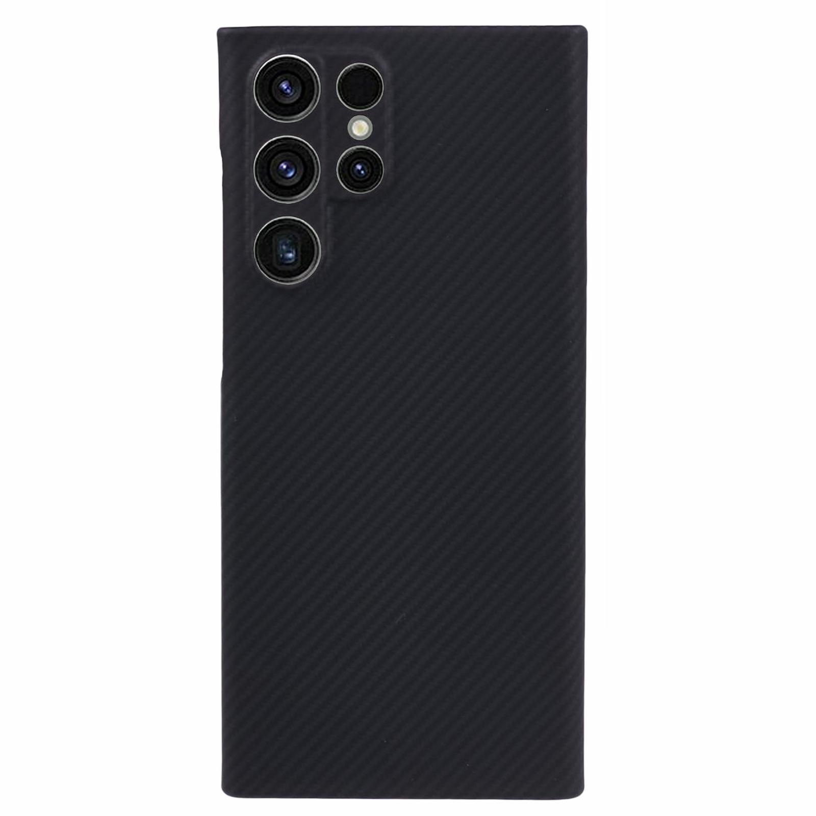 

Для мобільного телефону Samsung Galaxy S22 Ultra 5G Чорний чохол з арамідного волокна з тонкою смужкою (Точний виріз об єктива) A