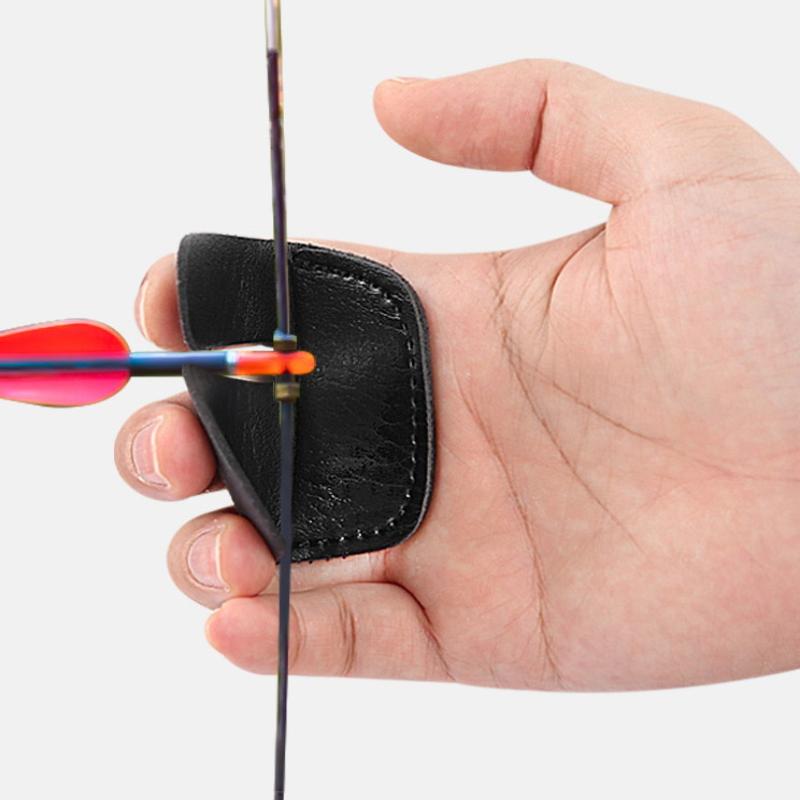 2Pcs Recurve Bow Thicken Pu Leather Adjustable Finger Protector Archery Accessories Finger Guard