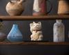 Maneki Neko White Lacquerware Paw Metal Lucky Good Feng Takaoka Copperware Neko Gin-Yado (Lucky Cat) (Right Raised) / Figurine, Cat, Luck, Shui,