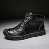 Autumn and winter high-top men's Martin boots men's velvet handmade casual leather boots men's short boots large size