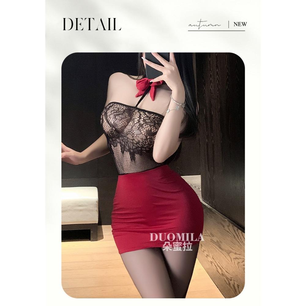 Domila Erotic Underwear Bed Abstinence Secretary Hip Skirt Uniform Pure Desire Pajamas Free-to-take Suit Qqny