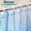 C-Shape Clear Shower Curtain Hooks for Shower Curtain, 12PCS Plastic Smooth Sliding Anti-Drop Shower Curtain Rings, Rust Resistant Decorative Shower