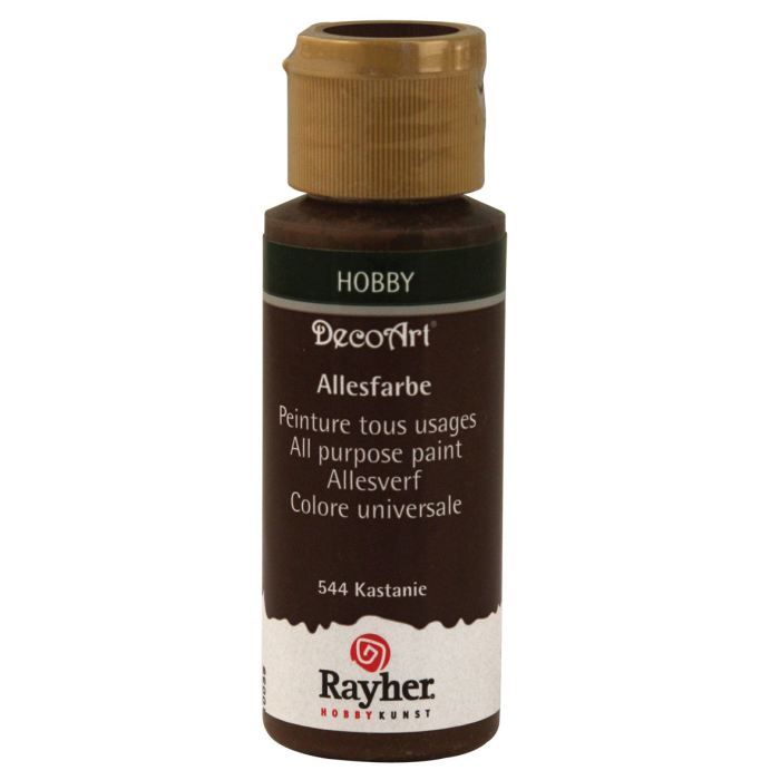 Peinture acrylique - RAYHER - Châtain - 59 ml - Résistante à la lumière - Tous usages