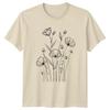 Delicate Hand Drawn Wildflower Garden Unisex TShirt Botanical Nature Mothers Day