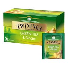 Twning Green Tea & Ginger, 25 Tea Bags, 40g, Pack of 1