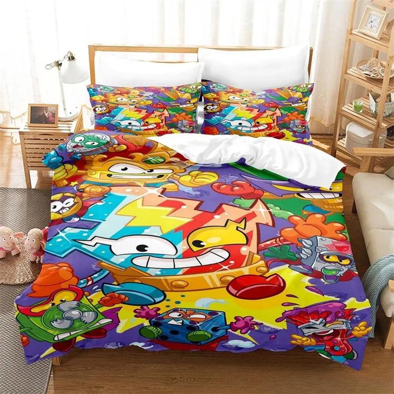 3D Print Super Zings Bedding Set,Duvet Cover Comforter Bed Set Quilt Cover Pillowcase,King Queen Twin Size Boys Girls Adults