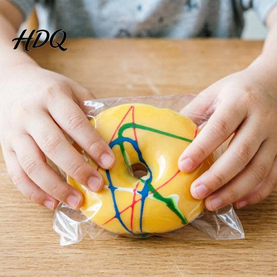 Portable Stress Reliever Simulated Donut Squeeze Toy Soft Stretchy Doughnut Decompression Relief Simulation Food Sensory Fidget Anxiety