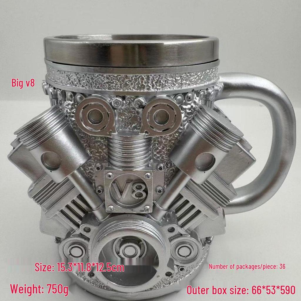 Hrnek s motorem z přeshraničního obchodu: V8/V6 Pryskyřičný 3D Design