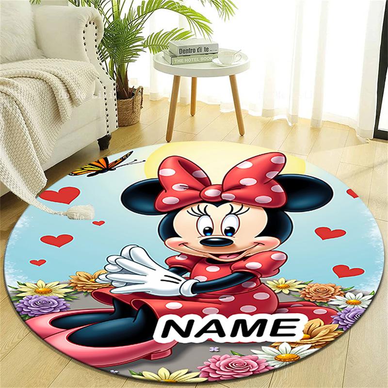 Personalized M-Minnie Round Chair Office Rug - Perfect for Mat, Office Chair & More - Ideal Gift for Birthdays and Holidays
