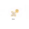 New Dainty 925 Sterling Silver Flower Zirconia Screw Stud Earring Fashion Piercing Jewelry