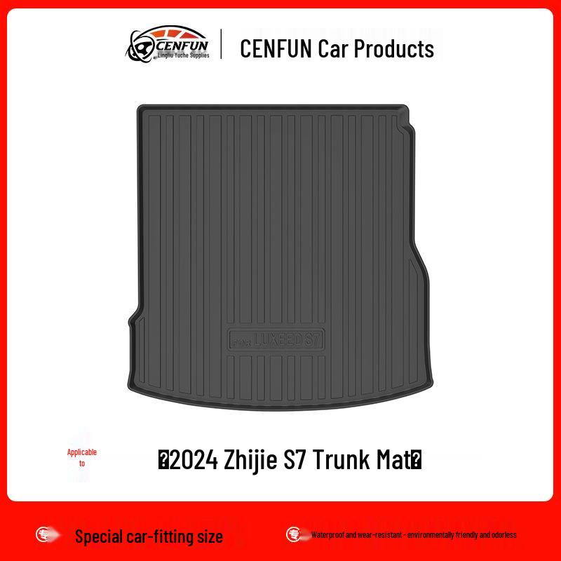 2024 Zhijie S7 Car Floor Mats: TPE Eco-Friendly, Waterproof, Wear-Resistant Trunk and Backrest Pad