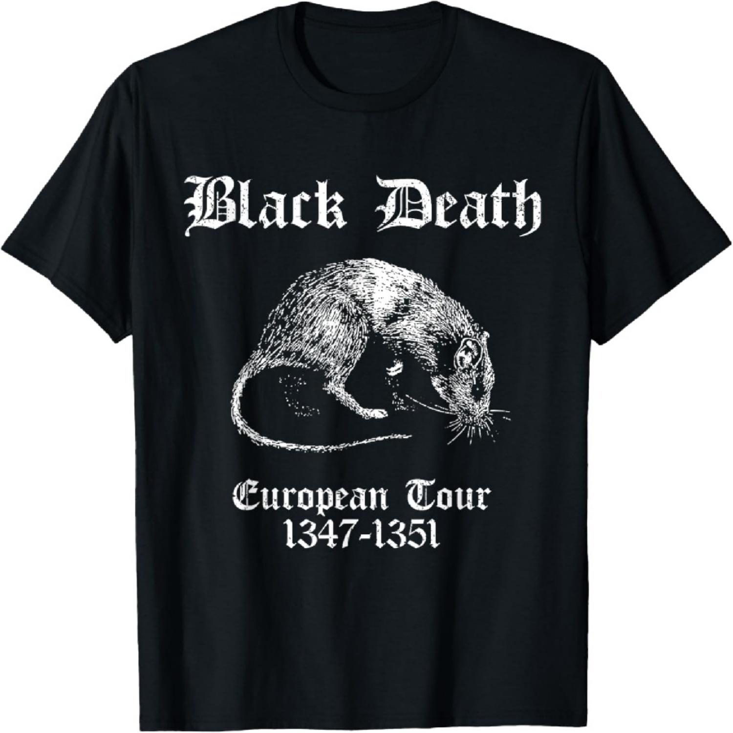 Маска чумного доктора Чума Черная смерть Европейский тур Футболка S чёрный