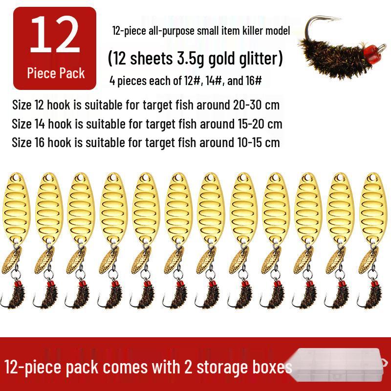 Modified Fly Fishing Hooks: Flat Vibration Spinner, Dragon Scale Micro Lures for Mandarin Fish & Crucian Carp