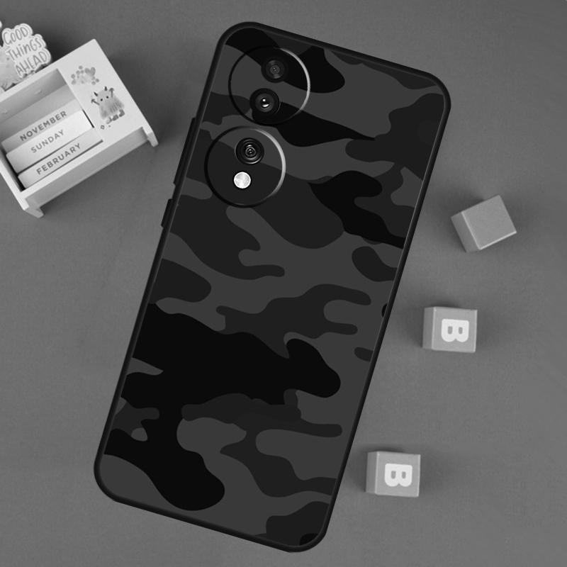 Black Night Camo Camouflage Case For Honor 200 400 Pro 50 70 90 Lite X9a X9b X9c X9d X8b X8c Win Magic 5 6 7 8 Pro Cover