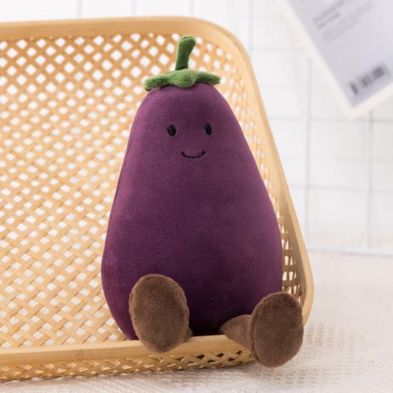 Fruit Plush Toy Lovely Banana Peach Pear Eggplant Cartoon Doll Plushies Ornament Soft Fruit Stuffed Doll Party Home Table Decoration Creative Gifts