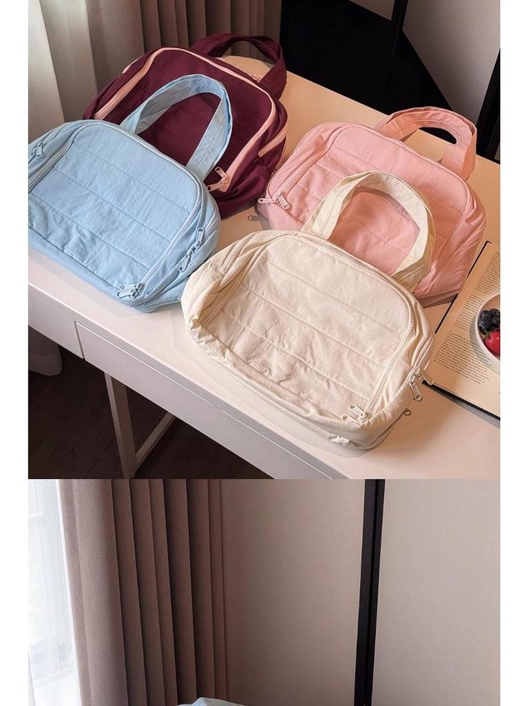 Korean Large Capacity Portable Makeup & Toiletry Bag with Partitioned Storage