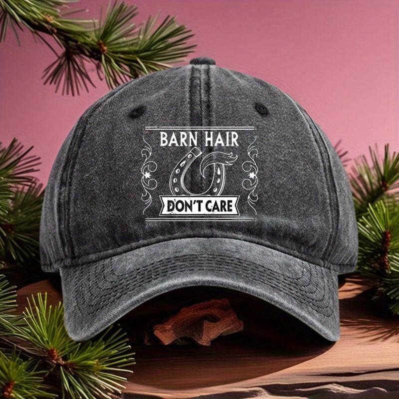 Barn Hair Dont Care Horseshoe Trucker Hat Adjustable Baseball Cap Casual Outdoor Headwear Unisex