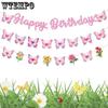 Butterfly-themed Birthday Banner "happy Birthday" Banner Birthday Decoration Atmosphere Arrangement